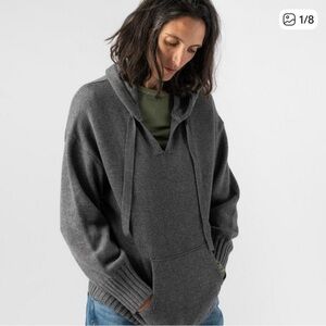 Alex Mill Women’s Gray Cotton Wool Aiden Hooded Knit Sweater XL